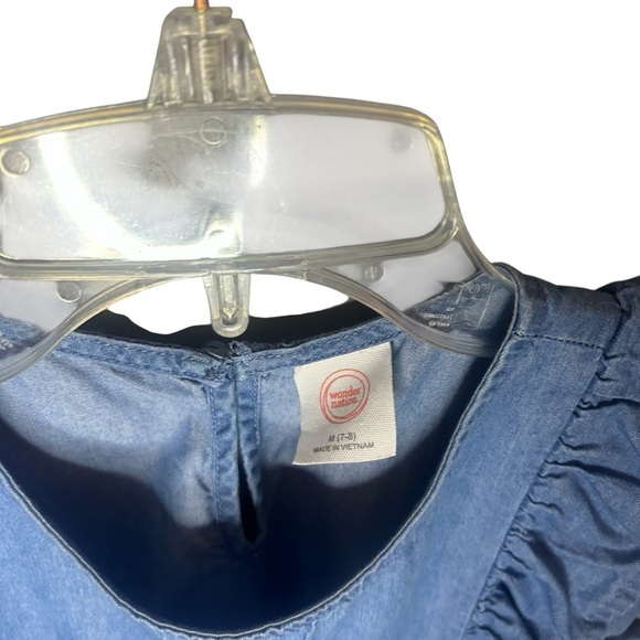 Wonder Nation Chambray Blue Ruffle Dress Size 7-8 - Picture 4 of 8